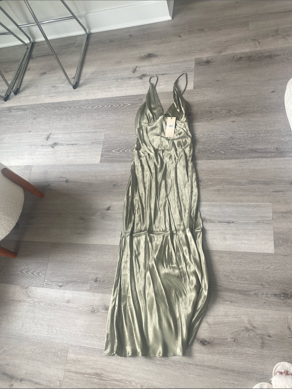 bec + bridge Sage Green Satin Maxi Dress - Picture 2 of 4